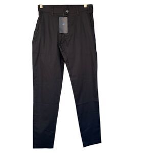 Fabletics High Side Chino Pants Mens 30x34‎ Black Modern Slim Fit Phone Pocket